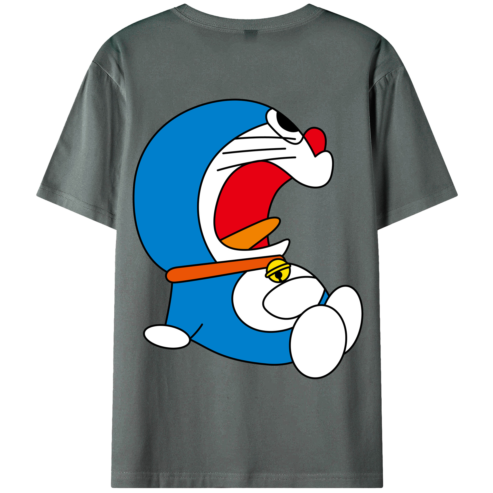 （画像用） ドラえもん Doraemon 綿100％ メンズ半袖Tシャツ（バックプリント） 通気性